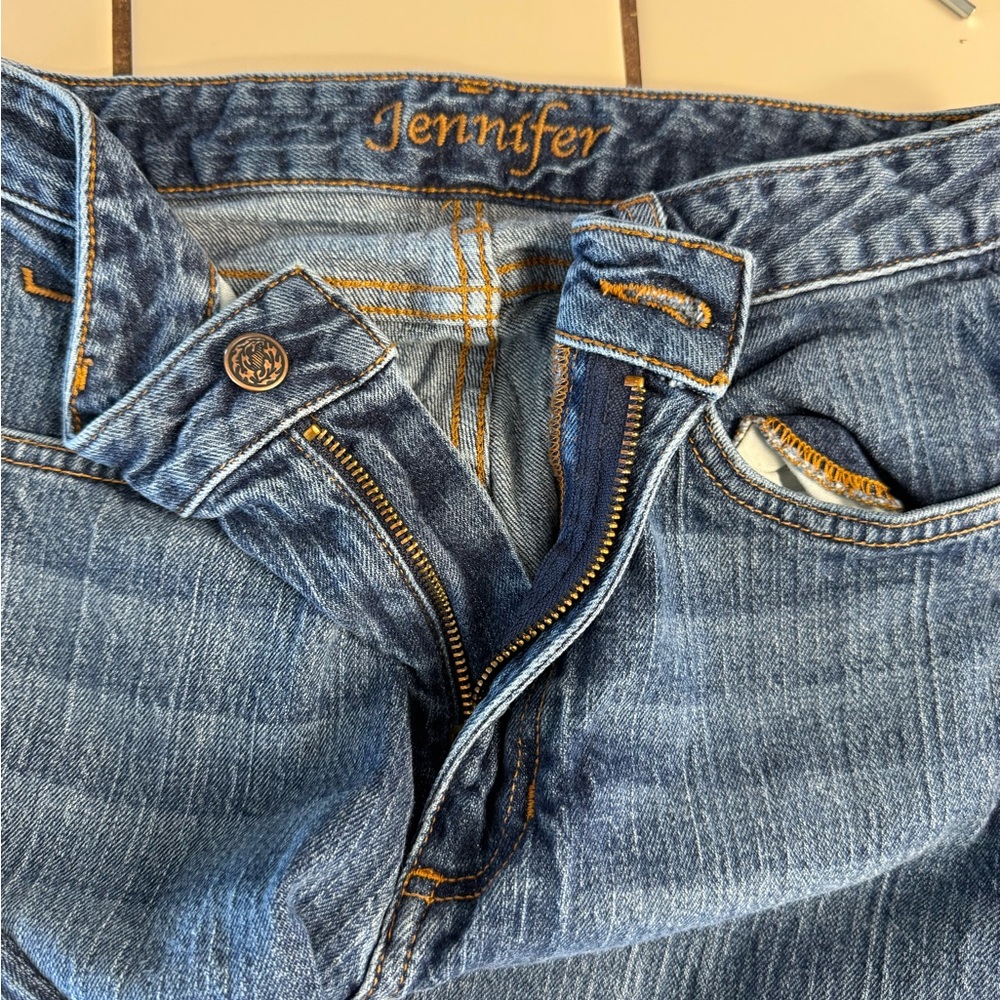 Kimes Ranch Women's Boot Cut Jeans - Blue with Gold Stitching - Picture 3 of 3